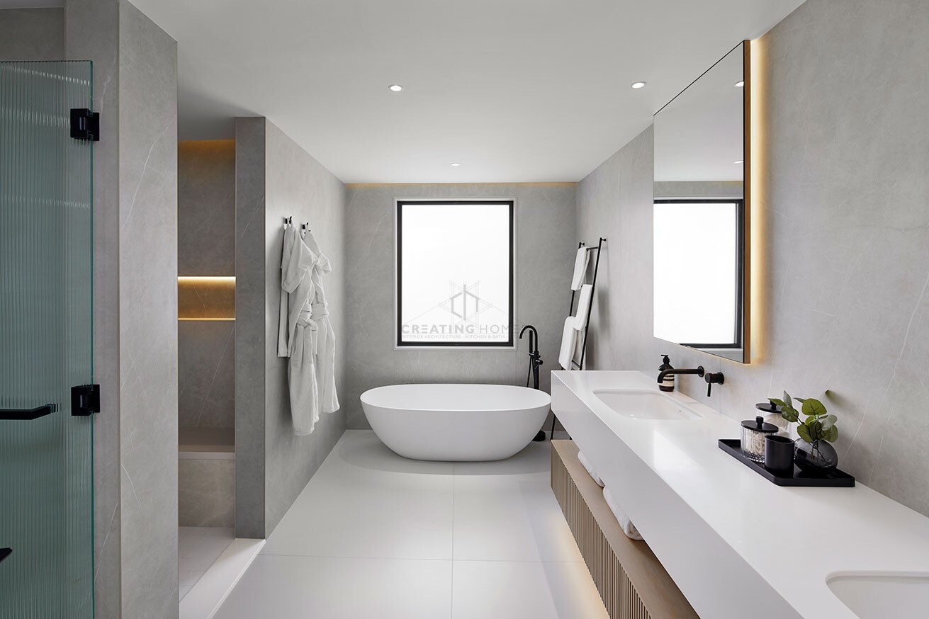 bathtub in Creating Homes' Contemporary Miami project in Jumeirah Islands, Dubai.