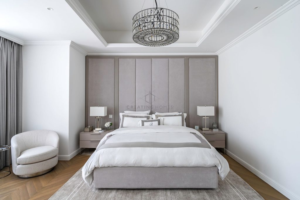 bedroom in Creating Homes' project Modern Mediterranean, located in Jumeirah Islands, Dubai