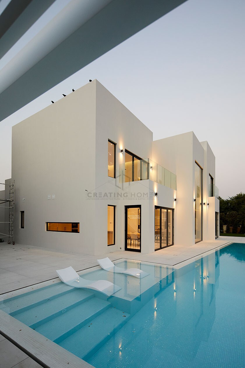 exterior in Creating Homes' Contemporary Miami project in Jumeirah Islands, Dubai.