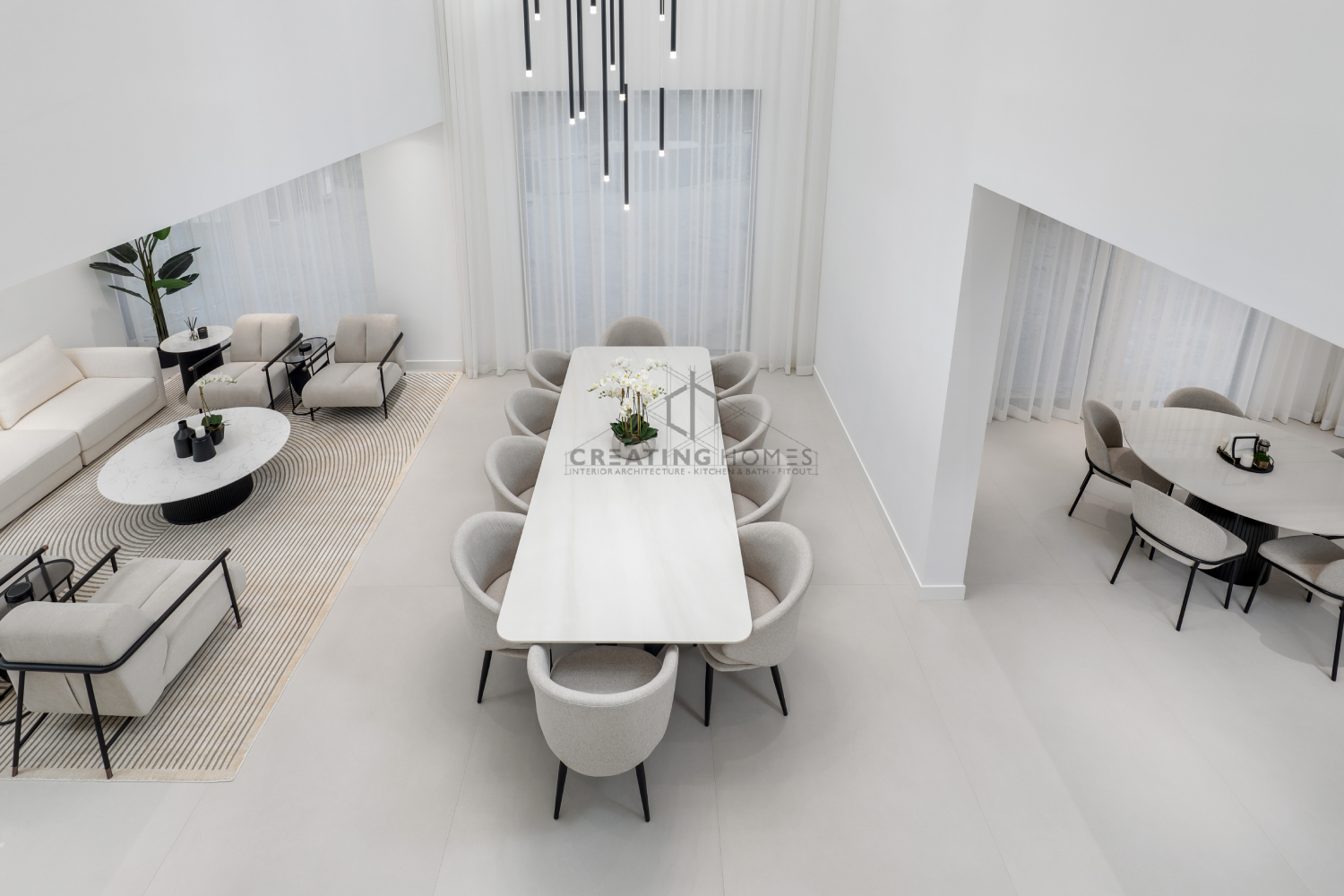 dining in Creating Homes' Casa Perla project in Jumeirah Islands, Dubai.